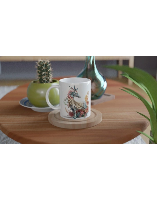 Çiçeklerle Bezeli Mitolojik At Kupa Bardak