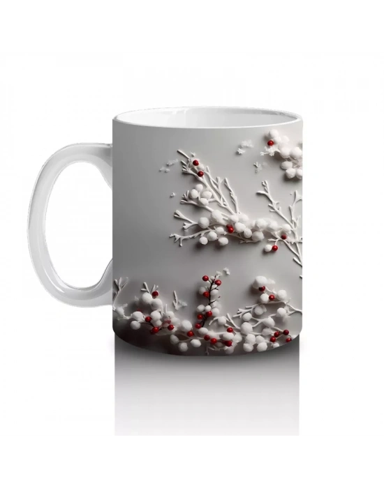 Çiçekli Duvar Desenli Minik Geyik – Baskılı Kahve Kupası