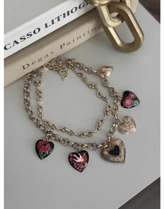 Çiçekli Kolye - Altın