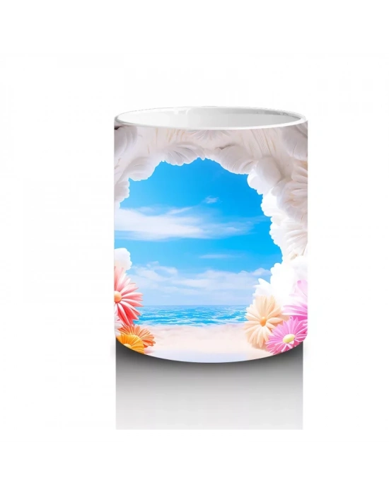 Çiçekli Tünelde Bahar Manzarası – Baskılı Kupa