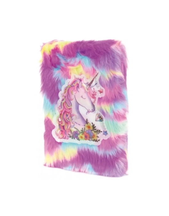 Çiçekli Unicorn Tasarımlı Peluş Hatıra Defteri