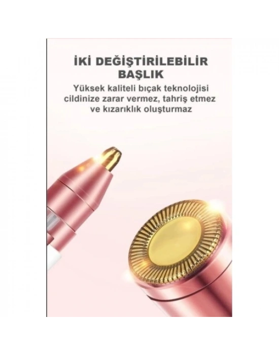Çift Başlıklı Epilasyon Yüz Çene Işıklı Kıl Tüy Alma Mini Cep Epilasyonu