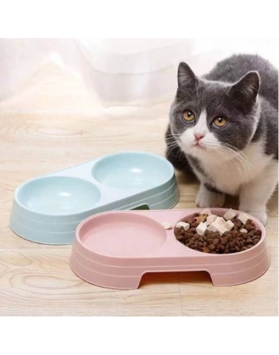 Çift Bölmeli Evcil Hayvan Mama Kabı