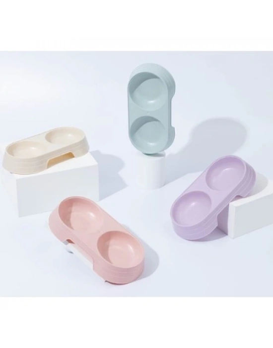 Çift Bölmeli Evcil Hayvan Mama Kabı