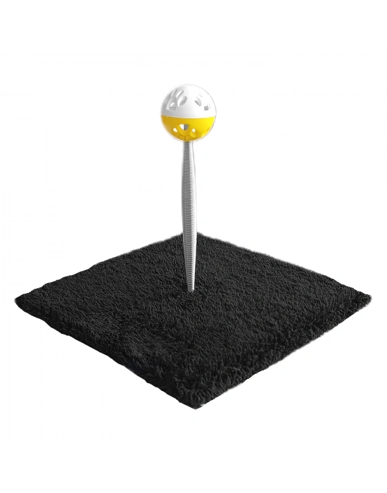 Yaylı Toplu Hacıyatmaz Kedi Aktivite Oyuncağı 16-20 cm Siyah