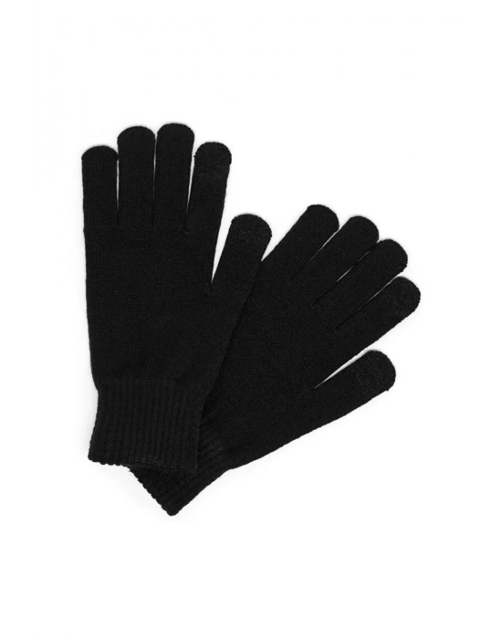 Çift Katlı Kalın Siyah Sıcak Tutan Yün Kışlık Kadın Erkek Eldiven Unisex 1 Çift