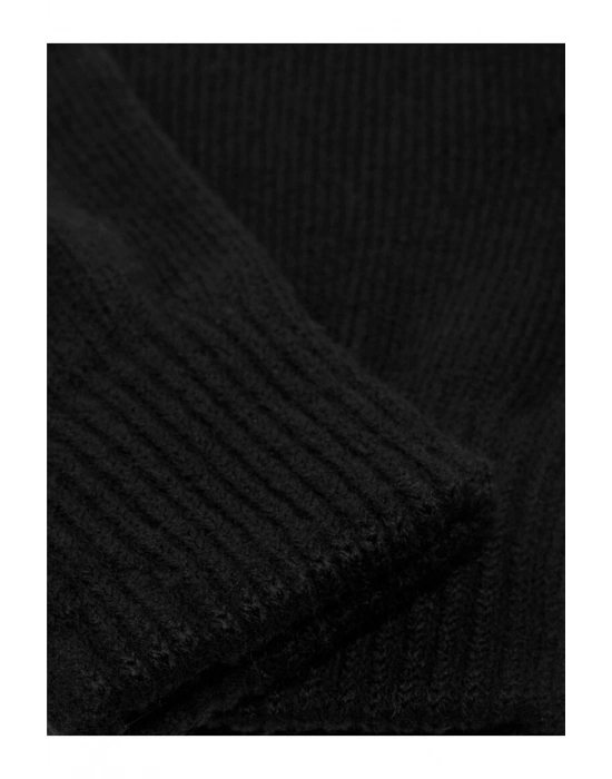 Çift Katlı Kalın Siyah Sıcak Tutan Yün Kışlık Kadın Erkek Eldiven Unisex 1 Çift