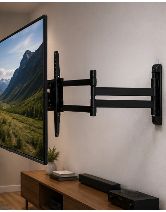 Çift Kollu TV Askı Aparatı Hareketli LCD LED Televizyon Askılığı