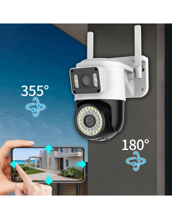 Çift Lensli Dış Mekan Wi-Fi Kamera