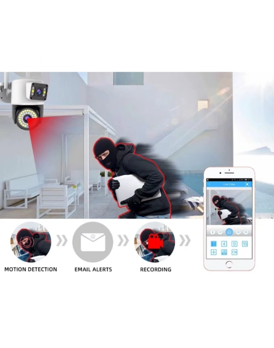 Çift Lensli Dış Mekan Wi-Fi Kamera