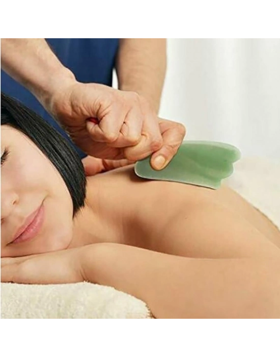 ®  Çift Taraflı 2li Cilt Yüz Masaj Aleti Jade Roller Yeşim  Taşı Seti