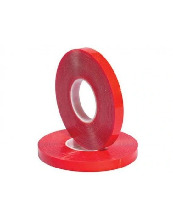 Çift Taraflı Akrilik Silikonize Bant 18 Mm X 2 Metre Kırmızı Vhb