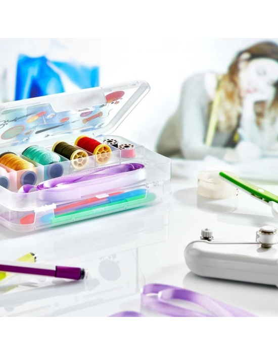 ®  Çift Taraflı Bölmeli Hobi Dikiş Kutusu Ardunio Malzeme Kutusu