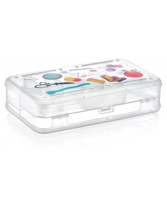 ®  Çift Taraflı Bölmeli Hobi Dikiş Kutusu Ardunio Malzeme Kutusu