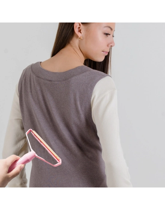 ®  Çift Taraflı Elbise Kazak Plastik Kumaş Tüy Alma ve Tiftik Temizleyici Toplayıcı Taşınabilir