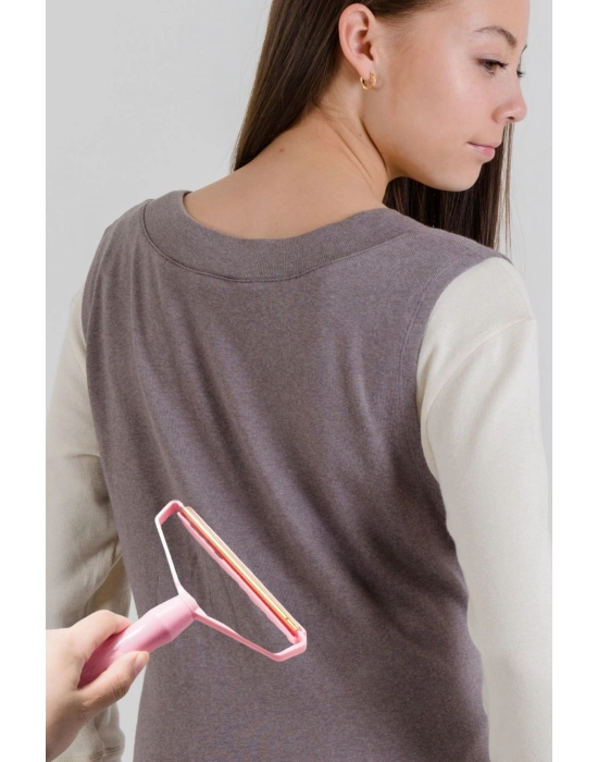 ®  Çift Taraflı Elbise Kazak Plastik Kumaş Tüy Alma ve Tiftik Temizleyici Toplayıcı Taşınabilir