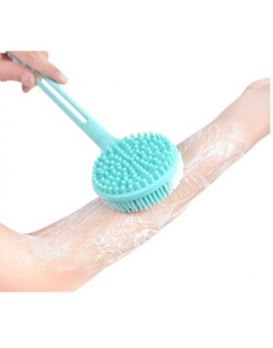 Çift Taraflı Silikon Uzun Saplı Banyo Fırçası