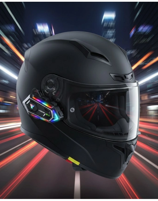 Çift Telefon Destekli Motosiklet Kask Bluetooth Kulaklık