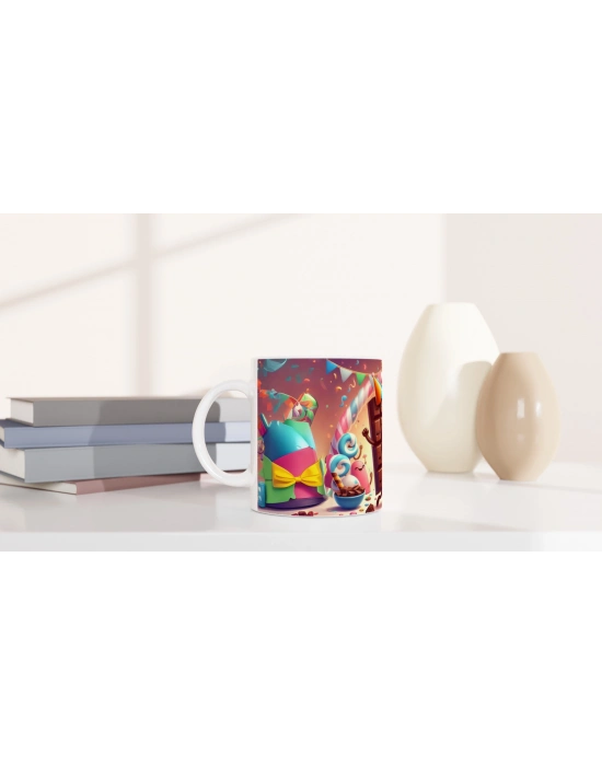 Çikolata Partisi ve Tatlı Şekerler Temalı Çocuklara Özel Baskılı Kupa Bardak