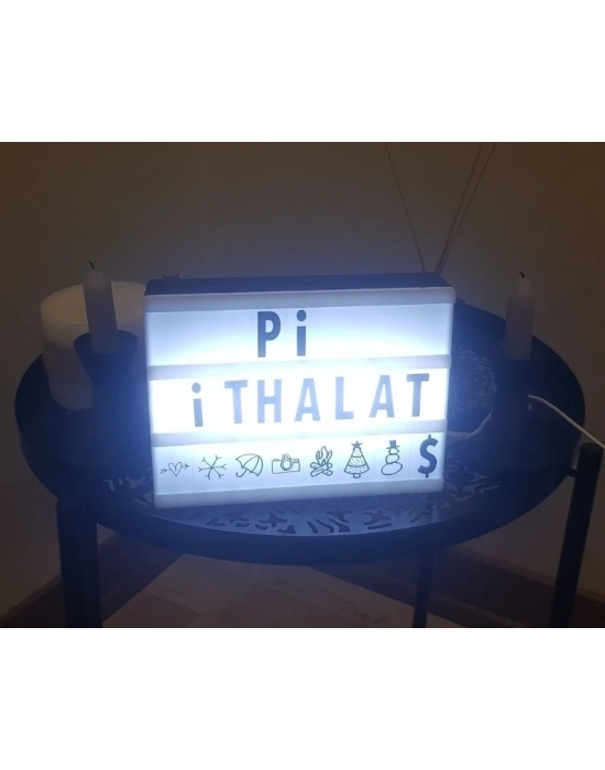 Cinematic Harflerle Işıklı Mesaj Veren Light Box Led Pano A4