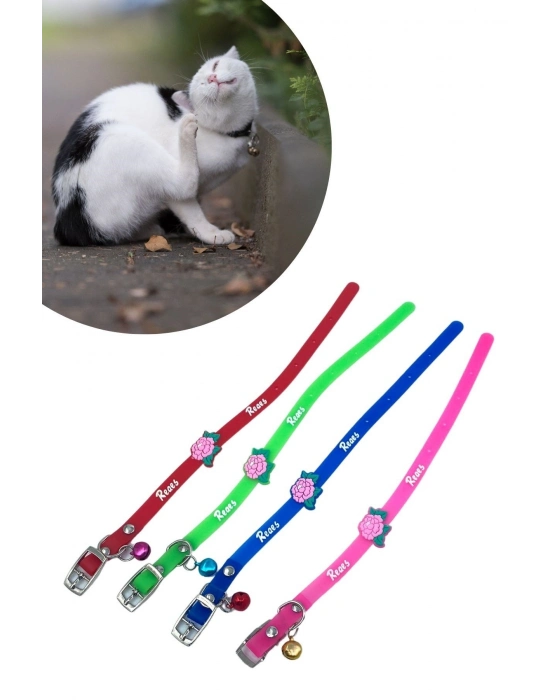 ®  Çıngıraklı Zilli Sevimli Renkli Slikon Kedi Köpek Boyun Tasması