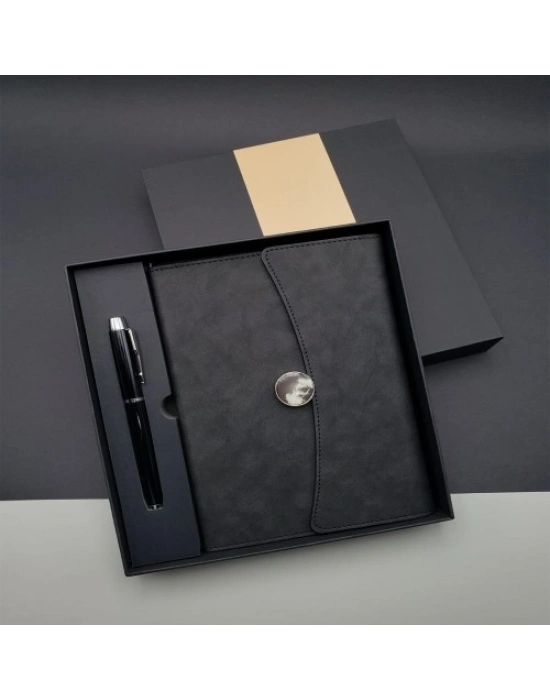 Çizgili Defter Ve Metal Kalem Seti