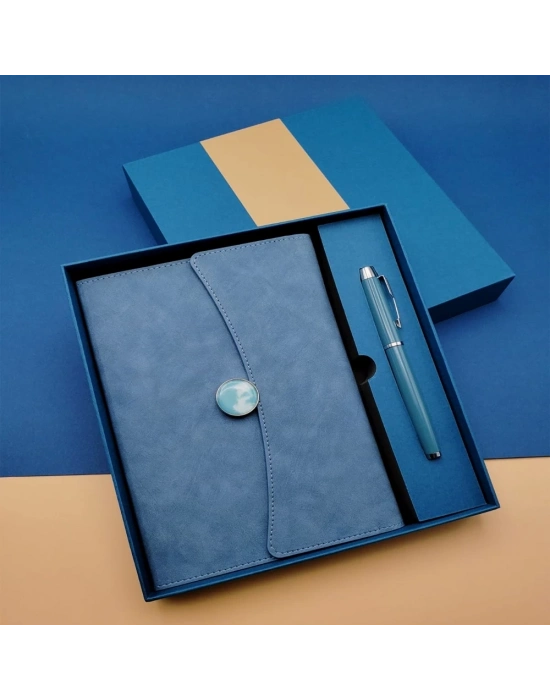 Çizgili Defter Ve Metal Kalem Seti