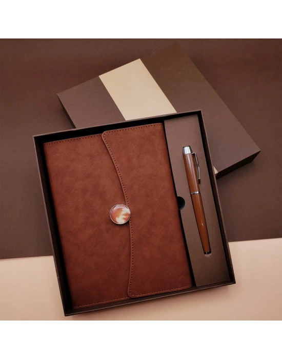 Çizgili Defter Ve Metal Kalem Seti