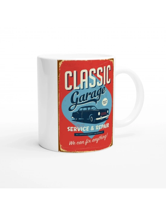 Classic Garage Servis Temalı Retro Kupa Bardak