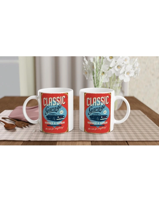 Classic Garage Servis Temalı Retro Kupa Bardak