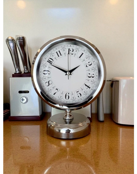 Classic Series  25 x 20 Cm Metal Krom Masa Saati