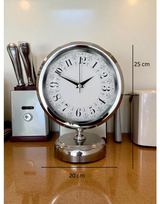 Classic Series  25 x 20 Cm Metal Krom Masa Saati