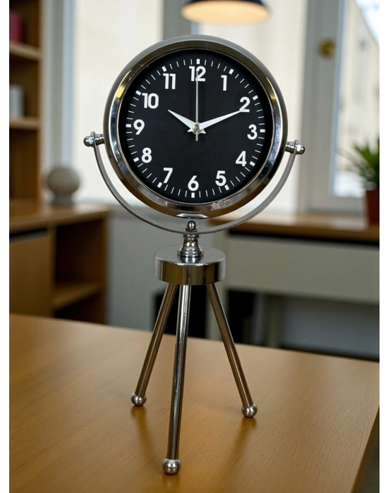 ®  Classic Tasarım Üç Ayaklı Metal Masa Saati