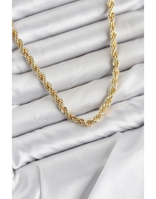 CM Burgu Model Gold Renk Pirinç 60 cm Kadın Kolye