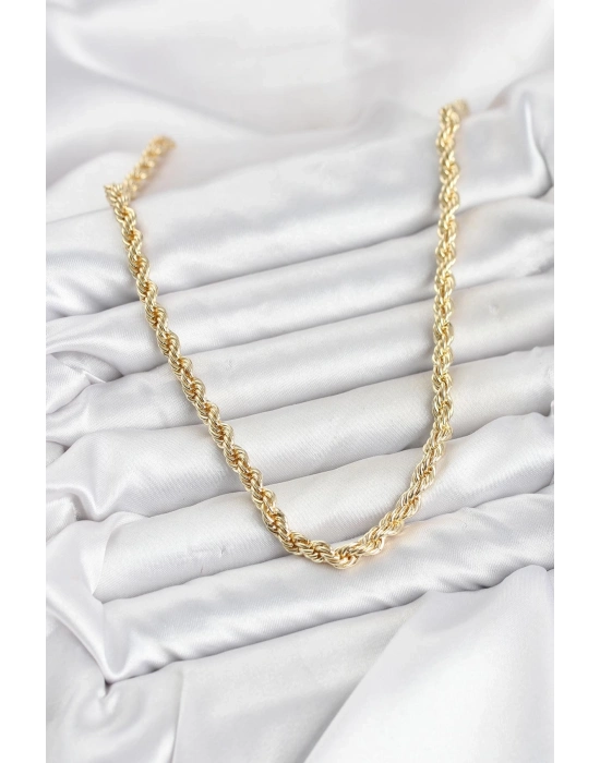 CM Burgu Model Gold Renk Pirinç 60 cm Kadın Kolye