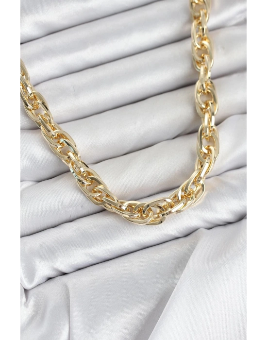 CM Kalın Burgu Model Gold Renk 60 cm Kadın Kolye
