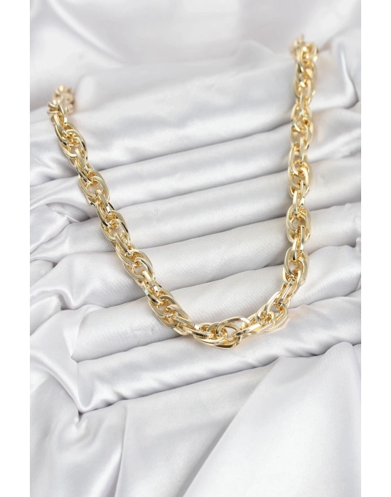 CM Kalın Burgu Model Gold Renk 60 cm Kadın Kolye