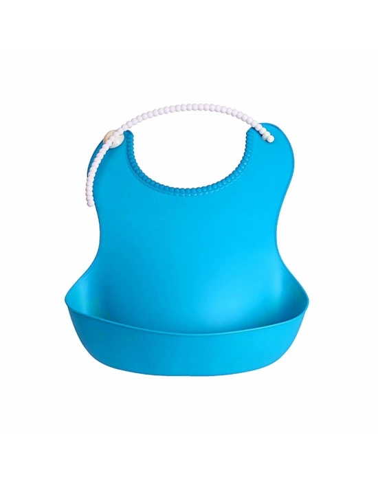 ®  Çocuk Bebek Mama Önlüğü Dökülme Engelleyici Bükülebilir Mavi
