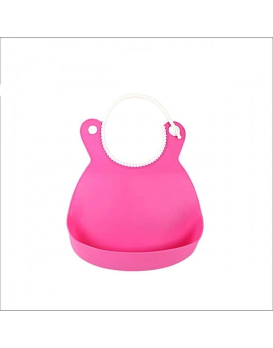 ®  Çocuk Bebek Mama Önlüğü Dökülme Engelleyici Bükülebilir Pembe