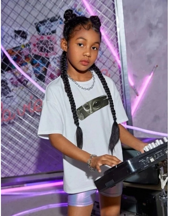 Çocuk   Baskılı T-Shirt - Beyaz