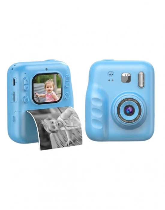 Çocuk Kamera Anında Baskı Özellikli 4 Rulo Kağıt ve 5 Kalem Hediyeli