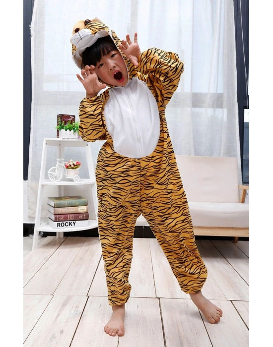 Çocuk Kaplan Kostumu - Aslan Kostümü 6-7 Yaş 120 cm