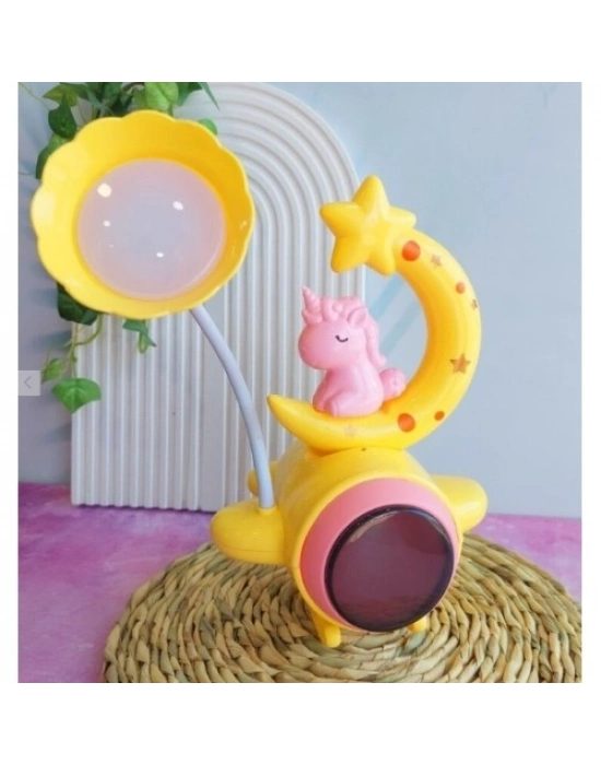 Çocuk Odası Ay ve Unicorn Desenli Gece Lambası