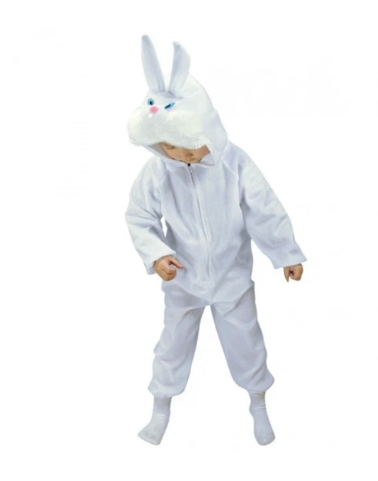 Çocuk Tavşan Kostümü Beyaz Renk 2-3 Yaş 80 Cm