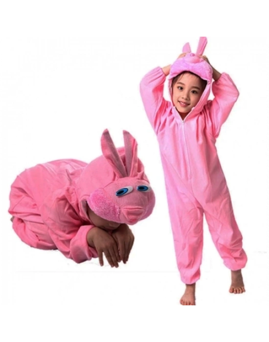 Çocuk Tavşan Kostümü Pembe Renk 4-5 Yaş