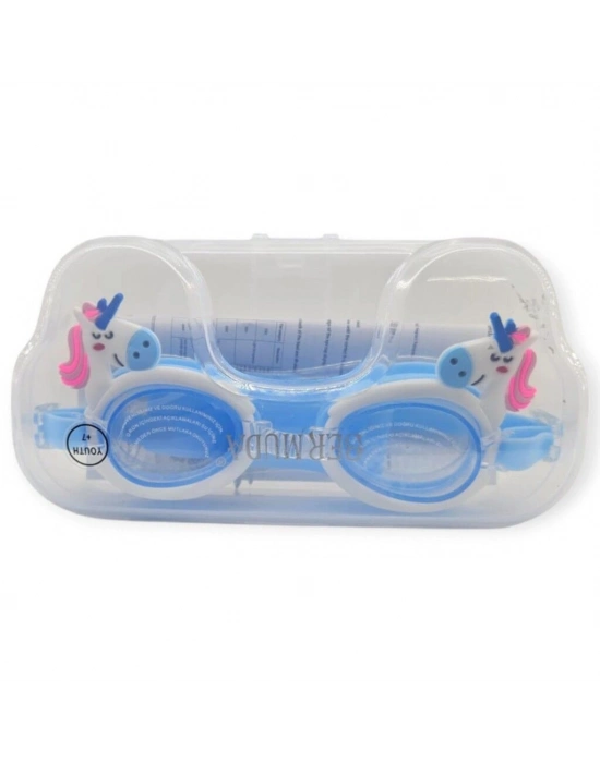 Çocuk Yüzücü Gözlüğü Silikon Taşıma Çantalı Köpek Balığı - 9014