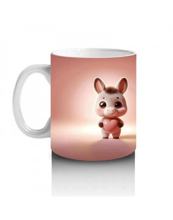 Çocuklara Sütü Sevdiren Arkadan Bakan Tavşan Kupa Bardak