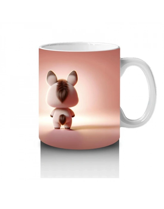 Çocuklara Sütü Sevdiren Arkadan Bakan Tavşan Kupa Bardak