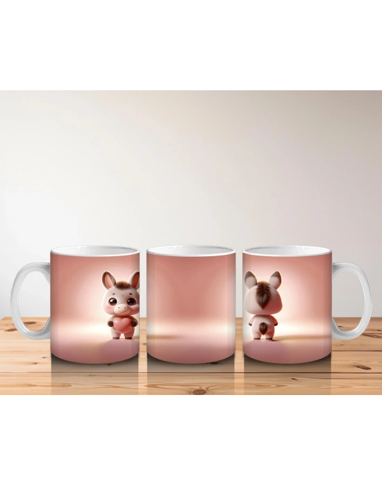 Çocuklara Sütü Sevdiren Arkadan Bakan Tavşan Kupa Bardak