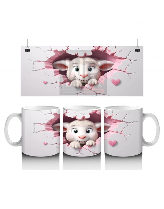 Çocuklara Sütü Sevdiren Aşk Dolu Kuzu Kupa Bardak